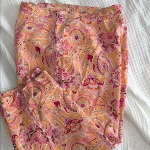 Allison Taylor Pink and Orange Paisley Capris